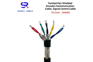 2464 24AWG 5P 10-Core Twisted Pair Shielded Encoder/Communication Cable, Signal Control Cable