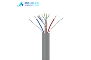 Junshuai CAT5E CAT6 Flat Traveling Elevator Cable Copper Conductor PVC Insulation 300V Low Voltage 90C