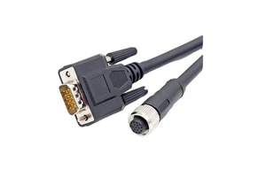 M12 17-Pole Female D-Sub RS-232 Serial Cable Assemblies Circular DIN Encoder SignalS Brass Contact Power IP67 Gold Plating