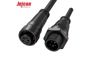 M16 2+3 Pin Male Plug Female Socket Overmolded Waterproof Connector 8A 125V Threaded Set for LED Light