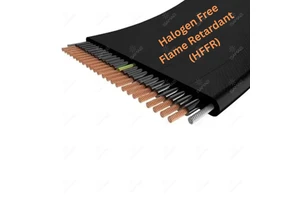 Flexible HFFR insulated elevator and crane control cable with integrated steel support rope halogen free flame retardant