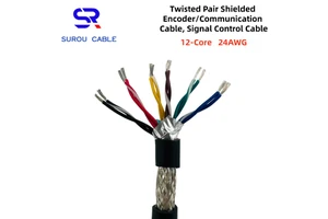 2464 24AWG 6P 12-Core Twisted Pair Shielded Encoder/Communication Cable, Signal Control Cable