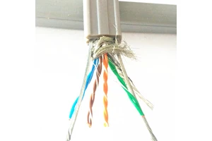 CCTV Elevator Cable Double Steel Wire Traveling Flat Double-Layer Shield CAT5E/6A Cold Resistant PE Insulated Stranded Wear