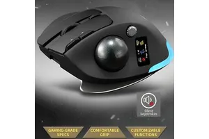 ZELOTES F-33 Pro Gaming Trackball Mouse 1000Hz Polling Rate Tri-Mode Wireless RGB 8000DPI Programmable MMO RTS Ergonomic Mouse