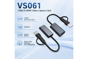 USB2.0 Capture Card 1080P60 4K30 Input USB-A&Type-C Driver-Free for Output Aluminum Housing Camera Laptop Phone Gaming Live