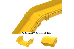 45° External Riser of 240mm Plastic Cable Tray for Raises or Lowers Cable Tray Elevation