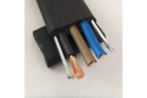YFFB Copper PE Insulated Double Steel Wire Elevator Flat Cable 0.6/1KV 3/4/5 Core 35-120 Square Traveling Cable