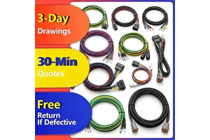 Custom Wiring Harness Assembly for Crane Remote Control, Anti-Interference Industrial Cable Loom with JST Molex Connectors