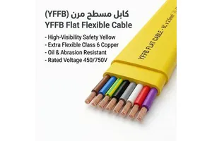 Heavy Duty 450/750V Flat Flexible Traveling Cable Nitrile PVC Insulated Multi Core Crane Hoist Power Supply YFFB Cable