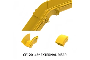 45° External Riser of 120mm Plastic Cable Tray for Raises or Lowers Cable Tray Elevation