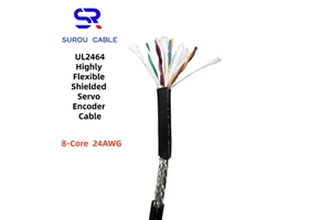 PMS 2464 24AWG 8-Core Highly Flexible Single Pair Twisted Shielded Signal Cable, Encoder Cable Automation Equipment Cable