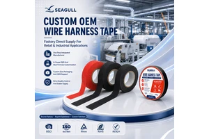 Manufacturer Custom High Temp Wiring Automotive Polyester Acrylic Adhesive Pet Fabric Cloth Wire Loom Harness Tape For Auto