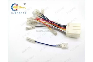 Mitsubishi Auto Stereo CD/Player Wiring Harness with 14-Pin Male Connector and Bullet Terminal PVC Insulation for Automobiles