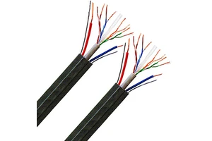 flat shielded elevator cable travelling cat6 with power wire with steel wire for cctv camera