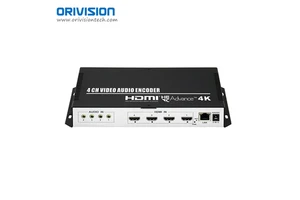 4 Channels H.265 HDMI Video Encoder 4K SRT Low Latency with OLED Display for Church Sports Live Streaming IPTV RTMP RTMPS