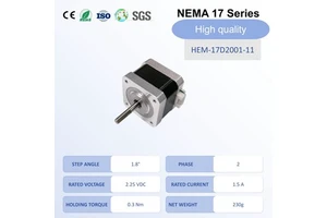 China Factory Custom Nema17 2-Phase 1.8 Holding Torque 0.3nm 1.5A 2.25 V DC Hybrid Stepper Motor HEMM Brand for CNC 3D