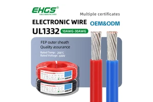 EHGS UL1332 Flexible FEP Stranded Copper Electrical Cable 300V High Temperature Auto Power Control Systems Appliance Heating