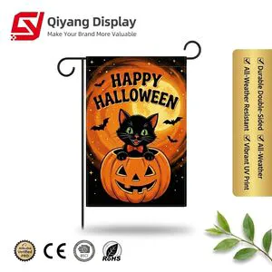 Weather Resistant Halloween Garden Flag 12x18 Double Sided Polyester Spooky Ghost Digital Printing Eco-Friendly Outdoor Welcome