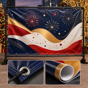 Customizable Windproof Durable Full-Color Vinyl Banner for New Year Celebration Decor