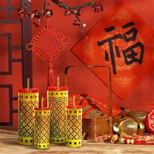 Chinese New Year Ornament 2025 Lucky Red Paper Firecrackers for Home Decor