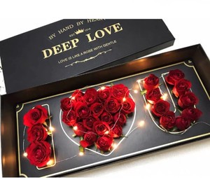 Valentines Day Roses Gifts Present Multi Color Heart Shaped Confession Artificial Soap Flower Gift Box Valentine's Day Gift Box