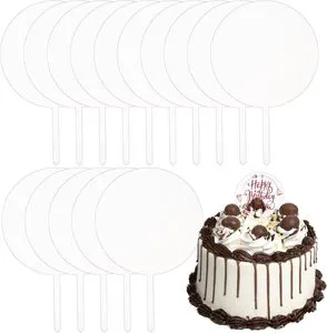 15pcs Acrylic Modern Blank Transparent DIY Birthday Cake Topper Cutting Service Customizable Centerpieces Weddings Holiday Party