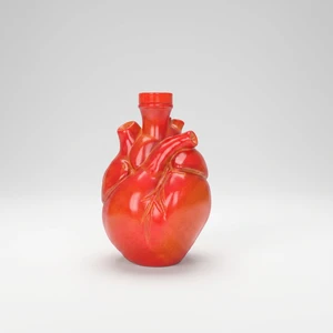Custom Blood Red Heart Shaped Ceramic Decanter Personalized Ceramic Wine Storage Bottle For Bar And Holiday Gifts