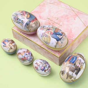 2024 Newest Easter Decorations Egg Color Rabbit Metal Egg Candy Eggshell Easter Gift Giant Easter Egg