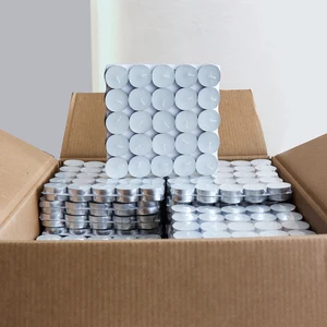 White Unscented Tea Light Prayer Candles 10g Paraffin Wax 50pcs 4-Hour Burning For Weddings And Christmas Shrink Packing