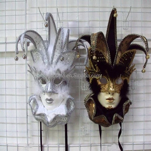 Jester Venetian Wolf Mask Masquerade Mardi Gras Wall Decorative