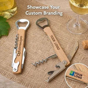 Custom Personalized Wooden Wine Opener Corkscrew Groomsman Gift Multifunction Bottle Opener Father's Day Gifts Wedding Gift