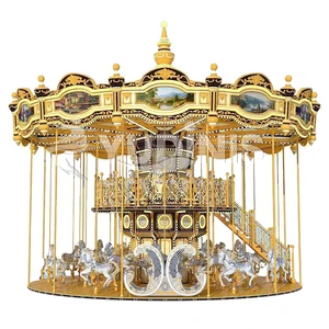 2025 Commercial Cheap Wholesale Ride Luxury Double Decker Carousel Amusement Park Theme Park Outdoor Rides Carousel For Sale