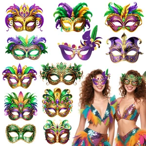 Wholesale Cross-Border Brazilian Carnival Mask for Carnival Festival Dance Performance & Party