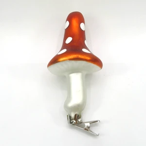 New Products Cute Christmas Pendant Glass Mushroom Ornaments Diy Accessories for Holiday Party Decorations