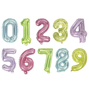 2022 New 16 32 40 Inch Jelly Helium Balloons Party Decorations Crystal Number Foil Balloon for Kids Adult Birthday