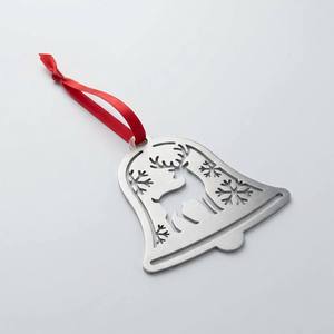 Custom Christmas Tree Ornaments Laser Cut Metal Stainless Steel Copper Brushed Color Printed Xmas Hanging Decor