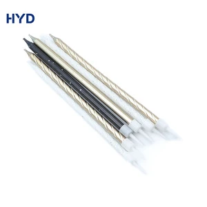 2026 Shining Smokeless Spiral Thin Stick Romance Theme Birthday Candles Customizable Black White Gold Set Eco-Friendly New Year