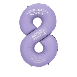 Party Love Disposable Foil Balloon Number 8 Purple 1M Inflatable Decoration for Birthday Celebrations
