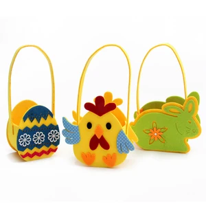 Wholesale Eco-Friendly Children's Craft Kit Handmade Chicken-Shaped Easter Egg Basket Durable Felt Fabric Recyclable