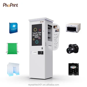 Hot Sales Moveable Large Touch Screen PhoPrint Photo Booth Cash Acceptor Photo Booth For Attractions
