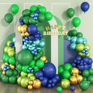 Manufacturer Wholesale Cheap Metallic Theme Luxury Party Supplies Wholesale Chrome Gold Green Blue Birthday Balloon Kit