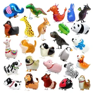 New Design Walking Helium Foil Balloons Kids Birthday Party Animal Globos Decorations Christmas Children Gifts Single Pet