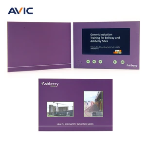 Video Booklet LCD OEM Custom Printed Video Brochure Video Mailer And Video Greeting Card For Wedding Birthday Invitation Gift