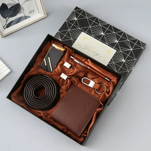 Leather Business Gift Set Belt Wallet Modern Simple for Christmas Valentine's Day Father's Day Men