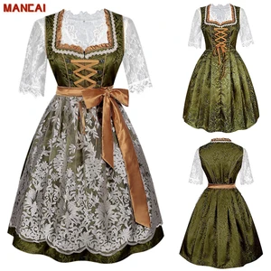 2026 Oktoberfest Costume for Women German Bavarian Traditional Dirndl Dress Girls Beer Festival Costume Halloween Party Outfits