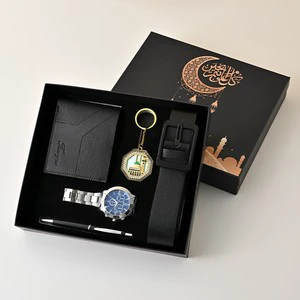 Personalized Man Watch Gift Set Luxury Quartz Watch Stainless Steel Wallet Men Leather Luxury 4pcs Set Holiday Fathers Day Gifts