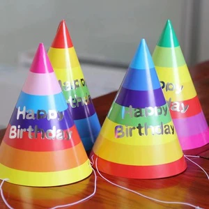 Wholesale Paper Cone Birthday Hat Happy Birthday Party Hats for Kids Birthday Adults Party Supplies Decorations