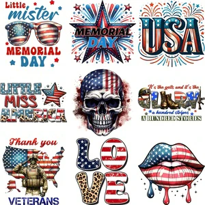 Custom Waterproof Independence Day theme DIY for Transfer Stickers Suitable for clothing, T-shirts, jeans, backpacks, hats, etc.