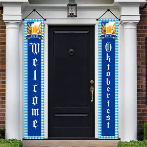 Beer Festival Couplet German Munich Oktoberfest Theme Rectangle Cloth Hanging Sublimation Printed Custom Flags Banners Party