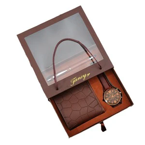 Father's Day Gifts 2025 Custom Logo Gift Set Men's Quartz Watch Pen 3pcs Business Luxury Gift Box Set for Father